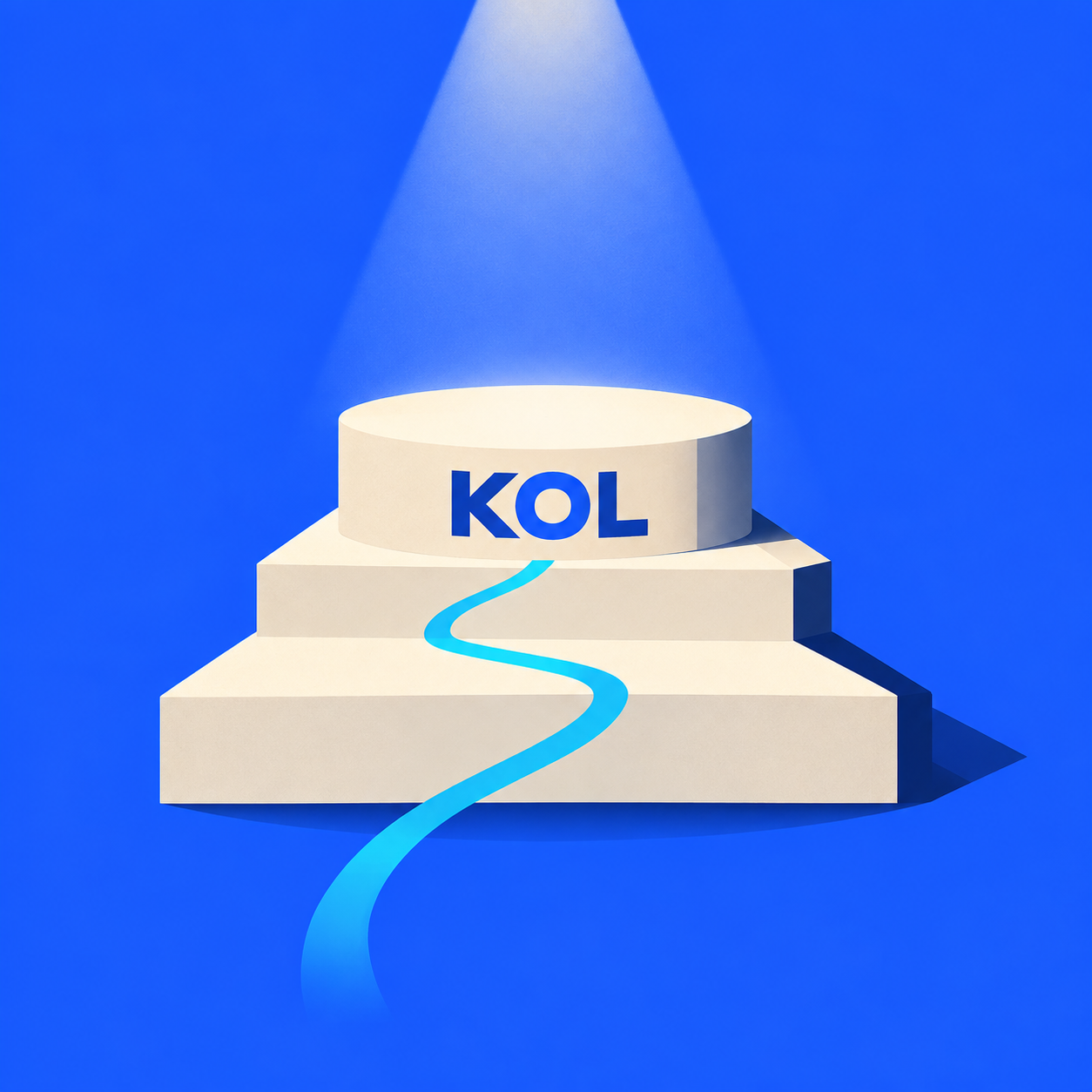 An empty KOL podium with a path leading to the top
